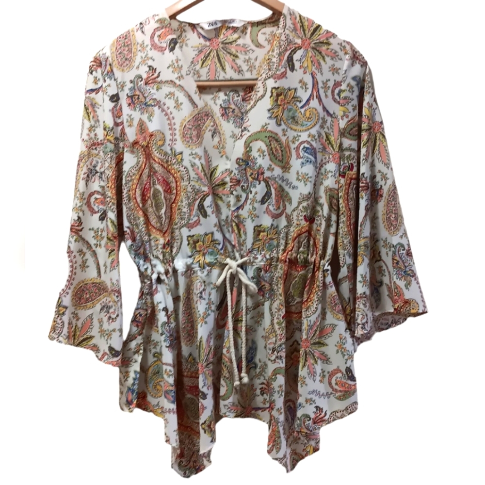 - PAISLEY BELL SLEEVE TOP by ZARA